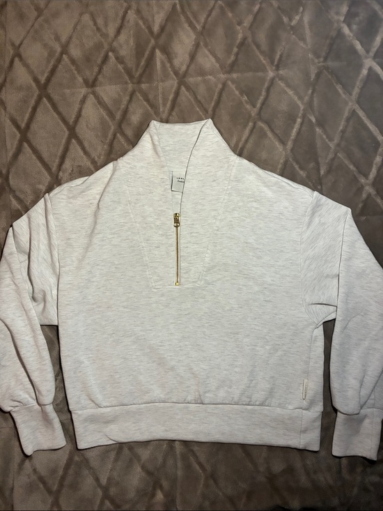 Varley Tops - Varley Davidson Sweat Heather Gray Quarter-Zip Pullover Sweatshirt Women’s Sz S